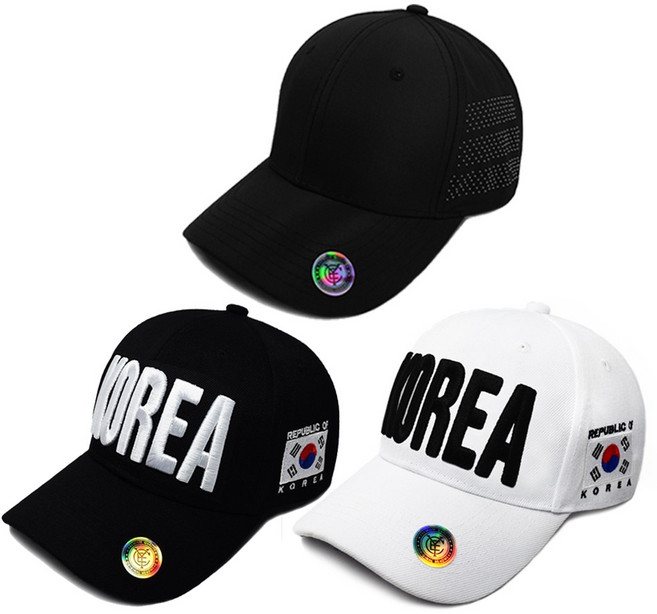 korea logo cap 3pcs